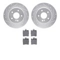 Dynamic Friction Co 7302-63085, Rotors-Drilled and Slotted-Silver with 3000 Series Ceramic Brake Pads, Zinc Coated 7302-63085